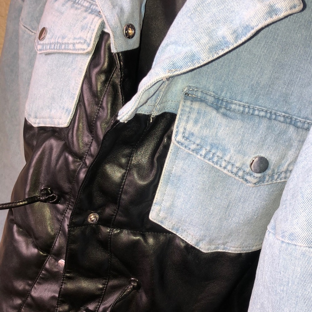 Fashion Nova Blue Jean Black Puffer Jacket - Picture 17 of 17